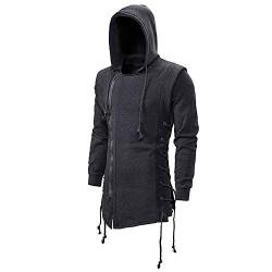 JMSUN Herren Zipper Hoodies Sweatshirts Seite Schnür Fleece Gothic Hooded Assassins Creed Jacke für Herren von JMSUN