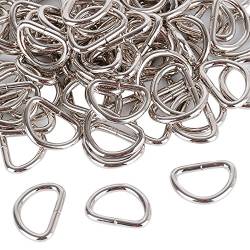 100 Stück Metall D Ringe (25mm Außendurchmesser) Halbringe Vernickelt Loop Ring für Gürtelschnallen Taschen Gürtel 3*25*18mm von JNCH