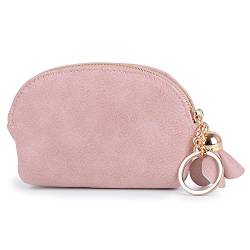 Damen Mini Münzbörse Geldbörse Portemonnaie Geldbeutel Geldtasche Klein mit Reißverschluss Süß Rosa für Mädchen Frauen von JNCH