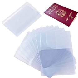 JNCH 10 STK Reisepasshüllen Reisepass Schutz für Bordkarten Kreditkarten Pass Hülle Schutzhülle Passhülle Reisepasshülle Passport Cover Case (Transparent) von JNCH