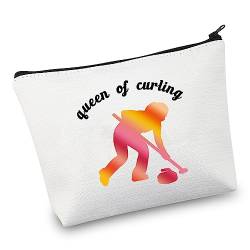 Curling Makeup Bag Curling Player Gift for Team Queen of Curling Women Cosmetic Pouch Winter Sport Curling Lovers Gifts, Make-up-Tasche von JNIAP
