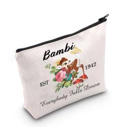 JNIAP Bambi Everybody Falls Down Kosmetiktasche mit Hirsch-Märchenmotiv, Everybody Falls-Tasche von JNIAP