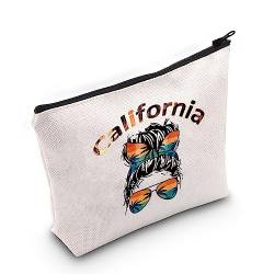 JNIAP California Kosmetiktasche California Souvenirs Geschenk für Frauen Cali Sommer Urlaub Reise Make-up Tasche Palme Tasche, California von JNIAP