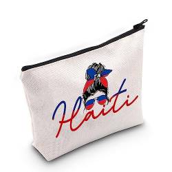 JNIAP Haiti Souvenir Geschenke für Frauen Haitian Kosmetiktasche Haiti Abschluss Make-up Tasche Haitians Flagge Stolz Geschenk Reißverschluss Tasche, Haiti von JNIAP