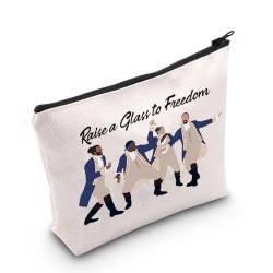 JNIAP Hamilton inspirierte Kosmetiktasche mit Aufschrift "Raise a Glass to Freedom", Alexander Hamilton Fans Geschenk, Erhöhen Sie eine Glastasche von JNIAP