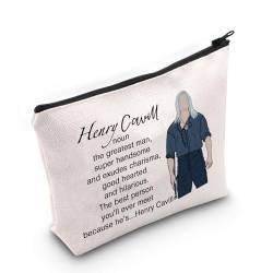 JNIAP Henry Kosmetiktasche Henry Fans Geschenk für Frauen Geralt of Rivia Liebhaber Make-up Tasche Reise Kulturbeutel Reißverschluss Tasche, Beige, Neuheit von JNIAP