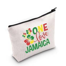JNIAP Jamaica Gifts For Women Jamaica Vacation Cosmetic Bag One Love Jamaica Makeup Pouch Jamaican Souvenirs Travel Bag, One Love von JNIAP