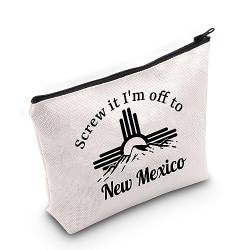 JNIAP Kosmetiktasche mit New Mexico-Flagge und Aufschrift "I'm Off To New Mexico", Urlaub, Reisen, Make-up-Tasche, Ab nach New Mexico von JNIAP
