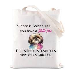 JNIAP Lustige Kosmetiktasche für Hundeliebhaber, Haustier, Hundebesitzer, Mutter, Make-up-Tasche, "Silence Is Golden Unless You Have Dog Travel Zipper Pouch, Shih Tragetasche, modisch von JNIAP