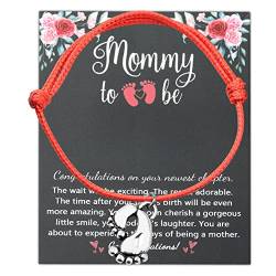 JNIAP Mommy To Be Armband mit Ankündigung, Geschenk für Baby-Fußabdruck, Armband für Mutter, Geschenk, M, Metall von JNIAP
