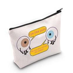 JNIAP Optometrie Geschenk Optometrist Optometrie Tech Kosmetiktasche Kulturbeutel Augenarzt Geschenk Augenärzte Make-up Tasche, Beige von JNIAP