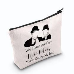 JNIAP Stan & Ollie Kosmetiktasche "Well Here's Another Nice Mess You've Gotten Me Into", Beige von JNIAP