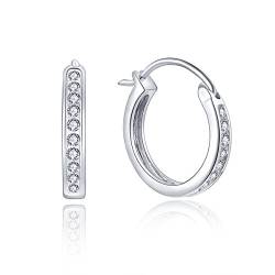 JO WISDOM Creolen Ohrringe silber 925 damen mit 3A zirkonia April Geburtsstein,Schmuck für Frauen von JO WISDOM