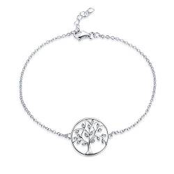 JO WISDOM Damen Armband Lebensbaum Silber 925 Baum des Lebens mit AAA Zirkonia Fußkettchen von JO WISDOM