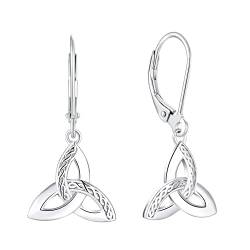 JO WISDOM Damen Hängende Ohrringe Keltischer Knoten Silber 925,Ohrhänger Irischer Triquetra,Schmuck für Frauen von JO WISDOM