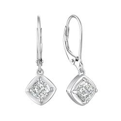 JO WISDOM Damen Hängende Ohrringe Silber 925 mit 3A Zirkonia April Geburtsstein,Ohrhänger Schmuck,Schmuck für Frauen von JO WISDOM