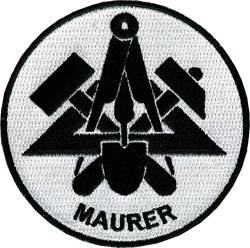 JOB Stick-Aufnäher Patch Zunft Emblem Wappen Maurer Ø 8 cm schwarz/weiß von JOB-Kleidung