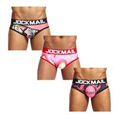 JOCKMAIL 3 STÜCKE/Pack Herren Unterwäsche Slip Herren Karikatur Männer Unterwäsche Herren Slip (DE/NL/SE/PL, Alphanumerisch, L, Regular, Regular, 330+335+333) von JOCKMAIL