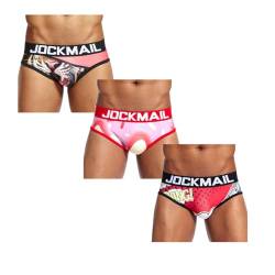 JOCKMAIL 3 STÜCKE/Pack Herren Unterwäsche Slip Herren Karikatur Männer Unterwäsche Herren Slip (DE/NL/SE/PL, Alphanumerisch, XL, Regular, Regular, 330+335+336) von JOCKMAIL