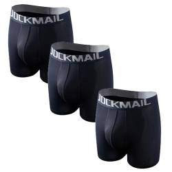 JOCKMAIL 3 Stück/Pack Herren Boxershorts mit Eingriff Mesh Herren Boxer Unterwäsche Micro Separates Taschen Herren Boxershorts (DE/NL/SE/PL, Alphanumerisch, L, Regular, Regular, 3, 3pcs schwarz) von JOCKMAIL