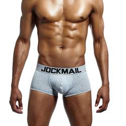 JOCKMAIL Herren Boxers Super gemütlich Herren Boxershorts Pouch Unterwäsche Boxershorts Baumwolle Männer Boxershorts (402Grau, M) von JOCKMAIL