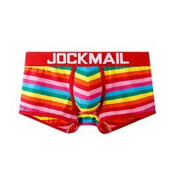 JOCKMAIL Herren Boxers Super gemütlich Herren Boxershorts Pouch Unterwäsche Boxershorts Baumwolle Männer Boxershorts (460rot, M) von JOCKMAIL