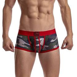 JOCKMAIL Herren Boxers Super gemütlich Herren Boxershorts Pouch Unterwäsche Boxershorts Baumwolle Männer Boxershorts (463rot, XL) von JOCKMAIL