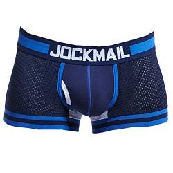 JOCKMAIL Herren Boxershorts Männer Unterhose Hipster Underwear Blau Netz (XL) von JOCKMAIL