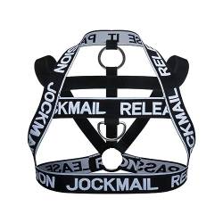 JOCKMAIL Herren Fitness Harness Schultergurt Brust Muskel Hals Taille Gürtel Club Party Hollow Out Körper Brust Athletic Harness, 911 Schwarz, Einheitsgröße von JOCKMAIL