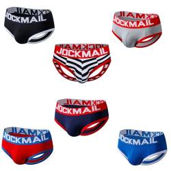 JOCKMAIL Herren Jockstrap Baumwolle Bequem Butt-Flaunting Herren Tanga Jock Strap Bottomless Herren Rückenfreie Unterwäsche, 307-6color-each Onepieces, XX-Large von JOCKMAIL