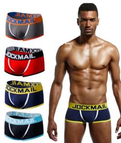 JOCKMAIL Herren Jockstrap Baumwolle Bequem Butt-Flaunting Herren Tanga Jock Strap Bottomless Herren Rückenfreie Unterwäsche, 408-4color-each Onepieces, Large von JOCKMAIL