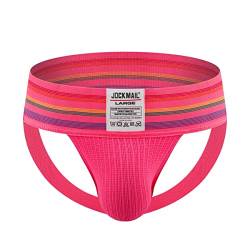 JOCKMAIL Herren Jockstraps Unterwäsche Breiter Gürtel Athletic Supporter Komfortabler Herren Sport Jockstrap 7 Farben (as3, Alpha, m, Regular, Regular, Rot) von JOCKMAIL