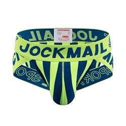 JOCKMAIL Herren Slips Niedrige Taille Sexy Männer Sport Baumwolle Atmungsaktiv Komfort Athletic Herren Unterwäsche Slips, Grün , X-Large von JOCKMAIL