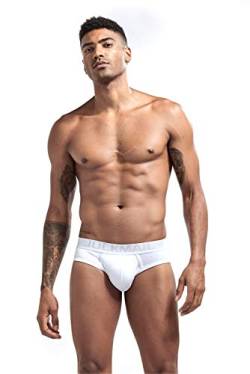 JOCKMAIL Herren Unterwäsche Slips Basic Slips Cotton Herren Slips Niedrige Taille Atmungsaktiv Herren Boxershorts (XL, Weiß) von JOCKMAIL