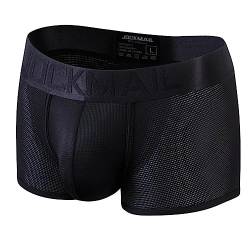 JOCKMAIL Mens Boxer Brief Candy Nette Weiche Eis Seide männer Unterwäsche Höschen Helle Farbe Männlichen Unterhosen Shorts Eine Packung, Schwarz, XX-Large von JOCKMAIL