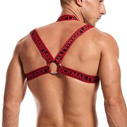 JOCKMAIL Mens Fitness Crop Top Body Chest Sports Shoulder Straps Muscle Exercise Tops Harness Shoulder Bandage von JOCKMAIL