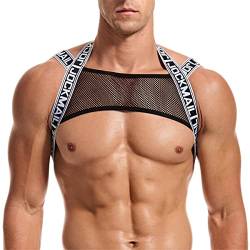 JOCKMAIL Mens Fitness Crop Top Body Chest Sports Shoulder Straps Muscle Exercise Tops Harness Shoulder Bandage von JOCKMAIL