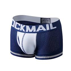 JOCKMAIL SEXY Herren Boxers Männer Sexy Mesh Pouch Unterwäsche Boxershorts Baumwolle Herren Boxershorts (as3, Alpha, l, Regular, Regular, dunkelblau441) von JOCKMAIL