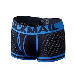 JOCKMAIL SEXY Herren Boxers Männer Sexy Mesh Pouch Unterwäsche Boxershorts Baumwolle Herren Boxershorts (as3, Alpha, l, Regular, Regular, schwarz441) von JOCKMAIL