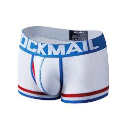 JOCKMAIL SEXY Herren Boxers Männer Sexy Mesh Pouch Unterwäsche Boxershorts Baumwolle Herren Boxershorts (as3, Alpha, m, Regular, Regular, weiß441) von JOCKMAIL