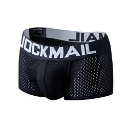 JOCKMAIL SEXY Herren Boxers Männer Sexy Mesh Pouch Unterwäsche Boxershorts Baumwolle Herren Boxershorts (as3, Alpha, x_l, Regular, Regular, Schwarz442) von JOCKMAIL