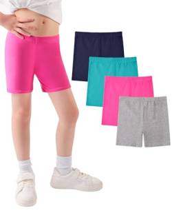 JOCMIC Mädchen Radlerhose Baumwolle Shorts für Teenager Kinder Kurze Hose Leggings 4 Paar von JOCMIC