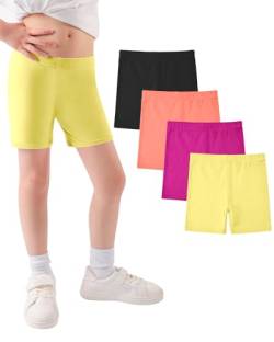 JOCMIC Mädchen Radlerhose Baumwolle Shorts für Teenager Kinder Kurze Hose Leggings 4 Paar von JOCMIC