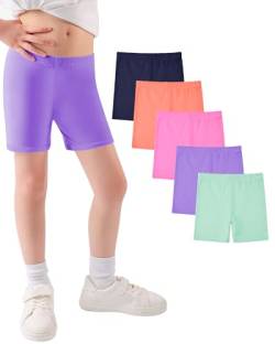 JOCMIC Mädchen Radlerhose Baumwolle Shorts für Teenager Kinder Kurze Hose Leggings 5 Paar von JOCMIC