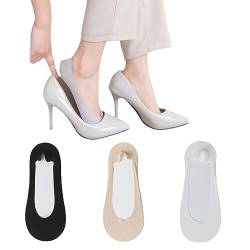 JOCXZI 3Paar Damen Füßlinge Unsichtbare Sneakers Baumwolle Nylon Socken mit Rutschfest Silikon,Unsichtbare Atmungsaktiv Halbsocken von JOCXZI