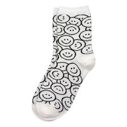 JOE COOL Socken Monochrome Smiley aus Baumwolle und Elasthan, weiß, Small/Medium von JOE COOL