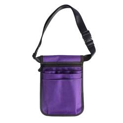 JOEBO Pflege-Werkzeugtasche, Krankenschwester-Pack, 1680D Oxford-Stoff, Aufbewahrungstasche for medizinische Geräte, Hüfttasche, Umhängetasche/Umhängetasche/1118 (Color : Purple) von JOEBO