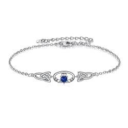 JOERPH Claddagh Armband Sterling Silber Irischer Keltischer Knoten Schmuck Geschenke für Damen Mädchen von JOERPH