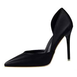 JOEupin Damen High Heels Gepolstert Büro Pointy Toe Stiletto Pumps Schuhe, Schwarz (schwarz), 34 EU von JOEupin