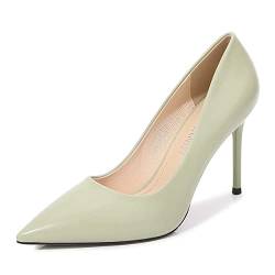 JOEupin Damen-Pumps mit geschlossenem Spitzzehenbereich, Stiletto, High Heels, Büro, Damen, Hochzeit, Partykleid, Hochzeit, Party, Kleid, Minze, 38 EU von JOEupin